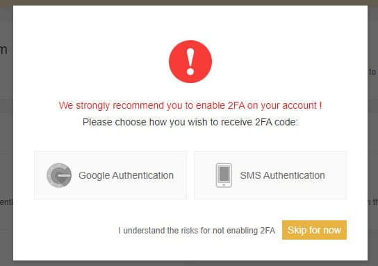 Binance Jersey 2FA