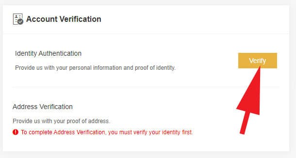 Binance - Jersey Verifikácia účtu