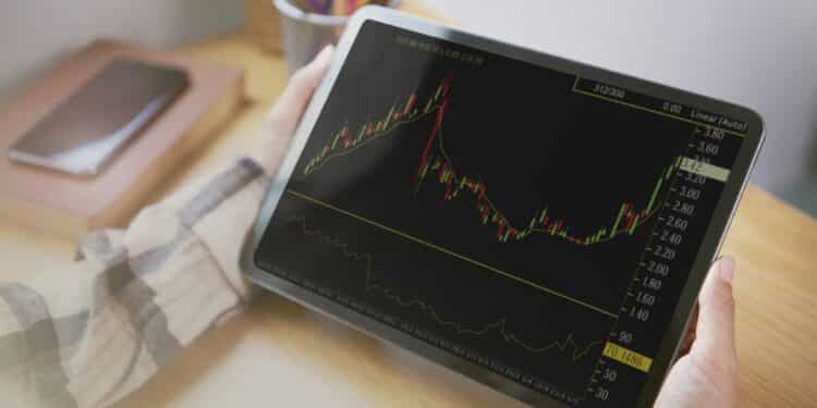 Businesspeople working in forex trading stock finance and accounting Analyze financial graph budget and planning for future in office room.