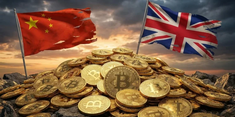 Čína Britania Bitcoin